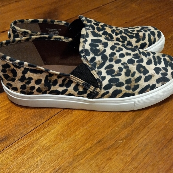 Steve Madden Leopard Print Platform Slip on Sneakers Skate Shoes Woman’s… - Picture 3 of 7